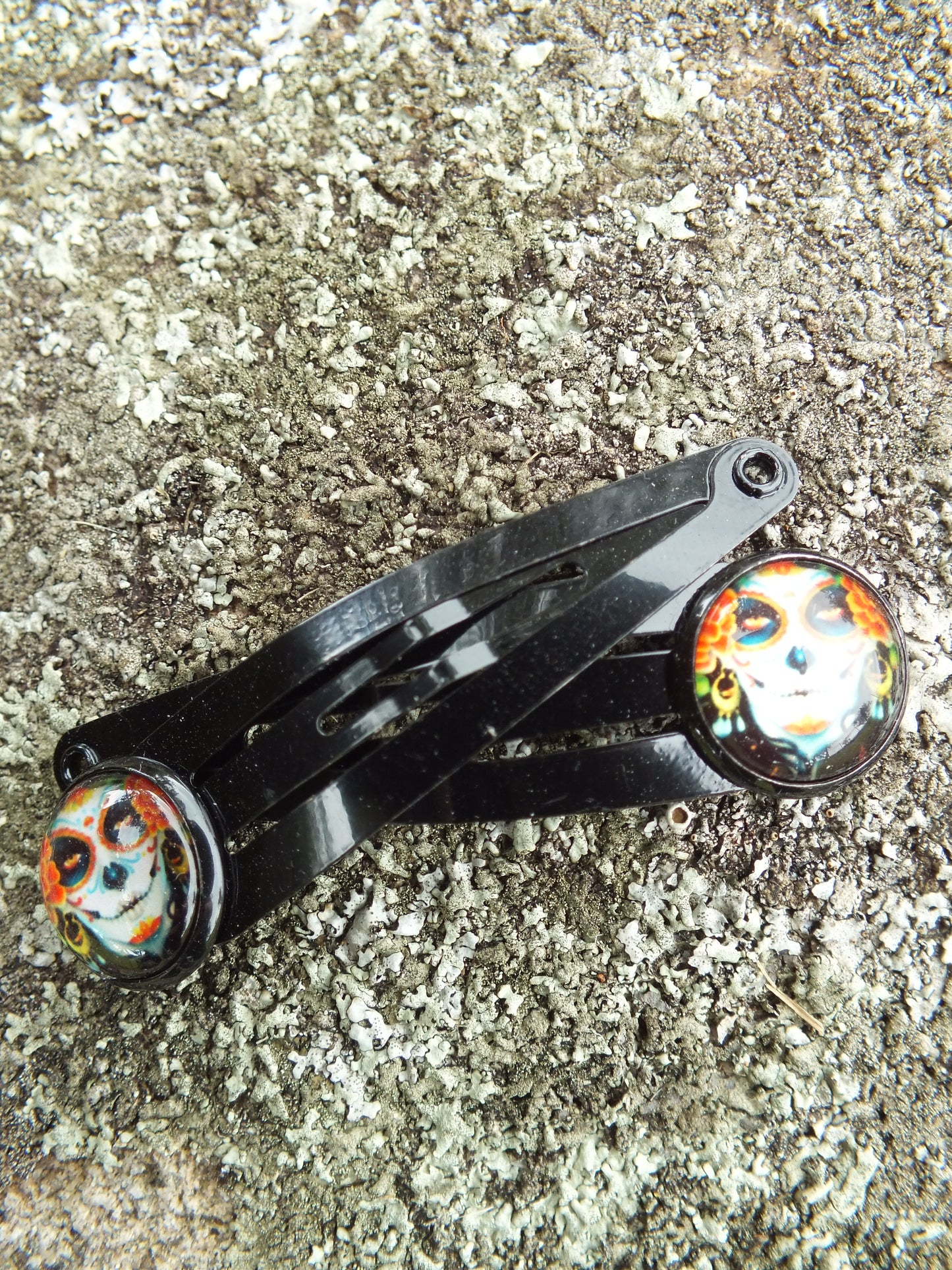 Day Of The Dead Snap Hair Clips