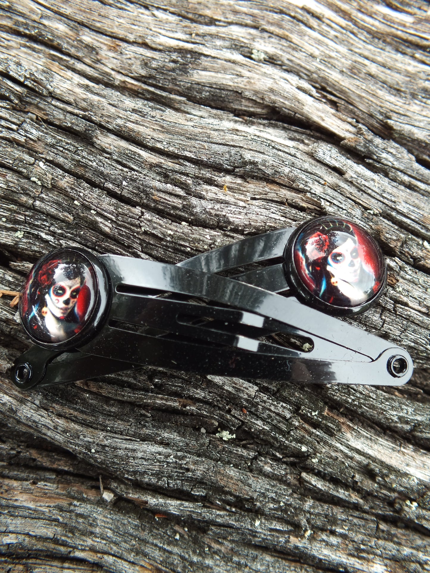 Day Of The Dead Snap Hair Clips