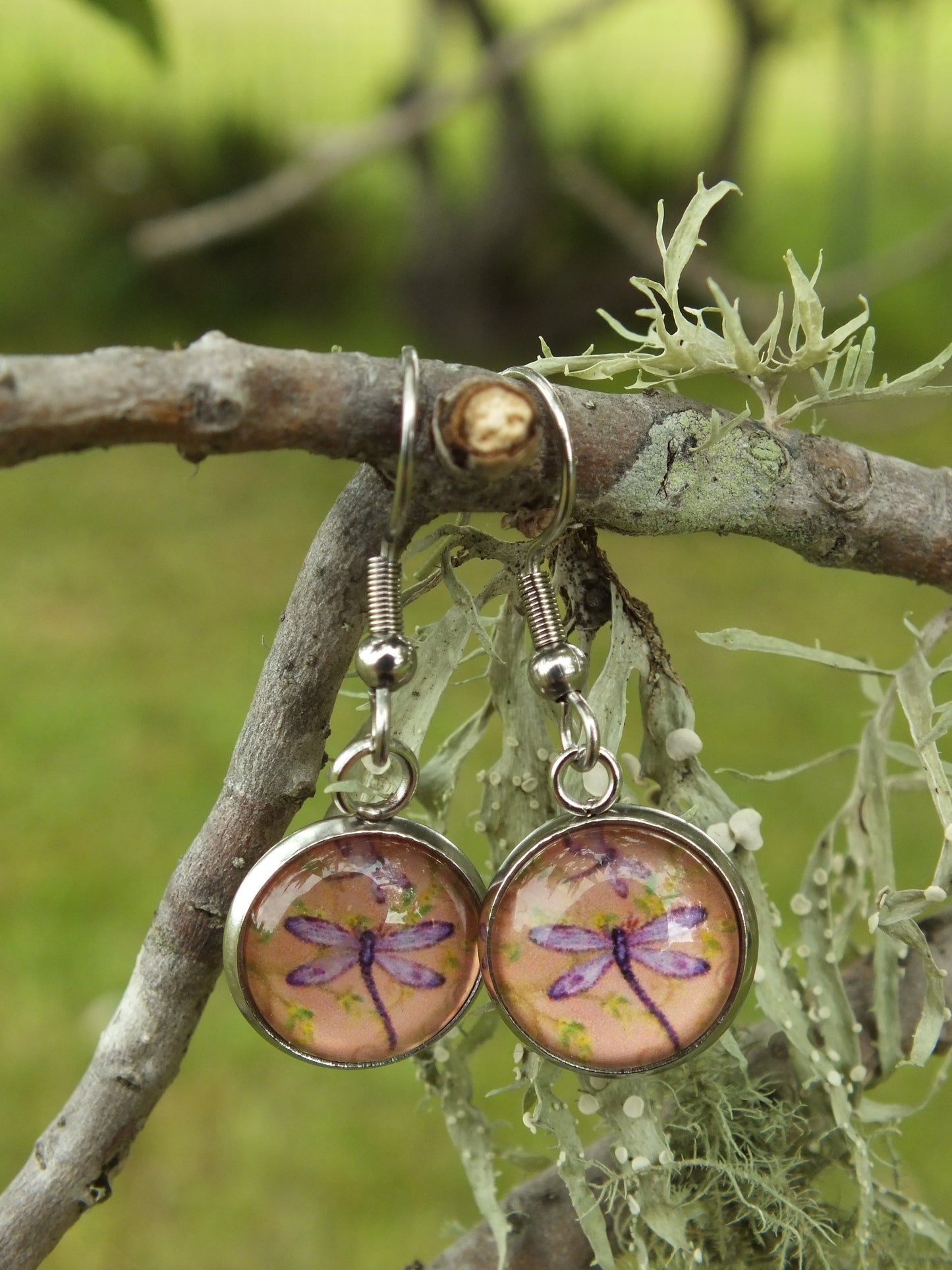 Dragonfly Cabochon Earrings