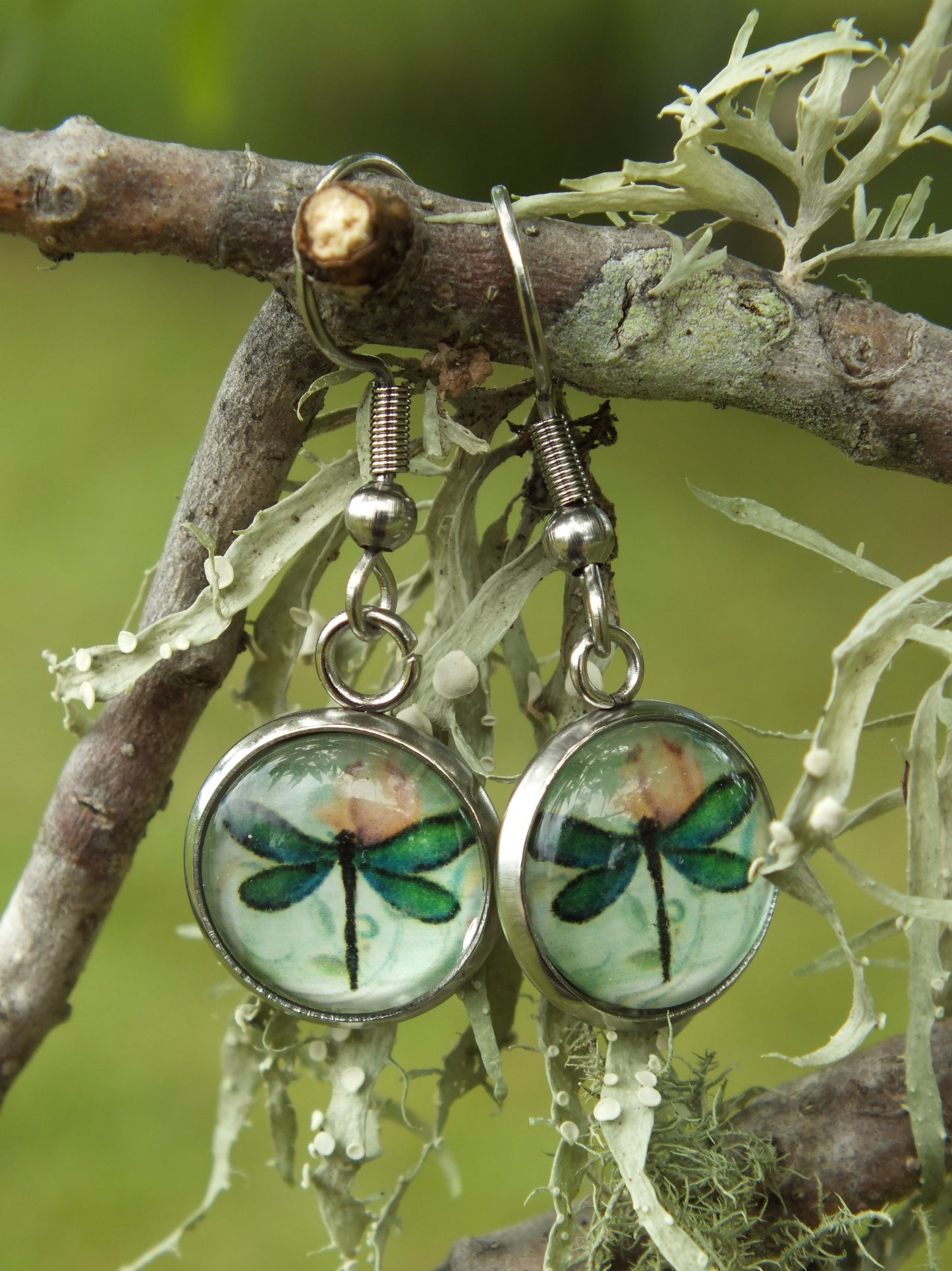 Dragonfly Cabochon Earrings