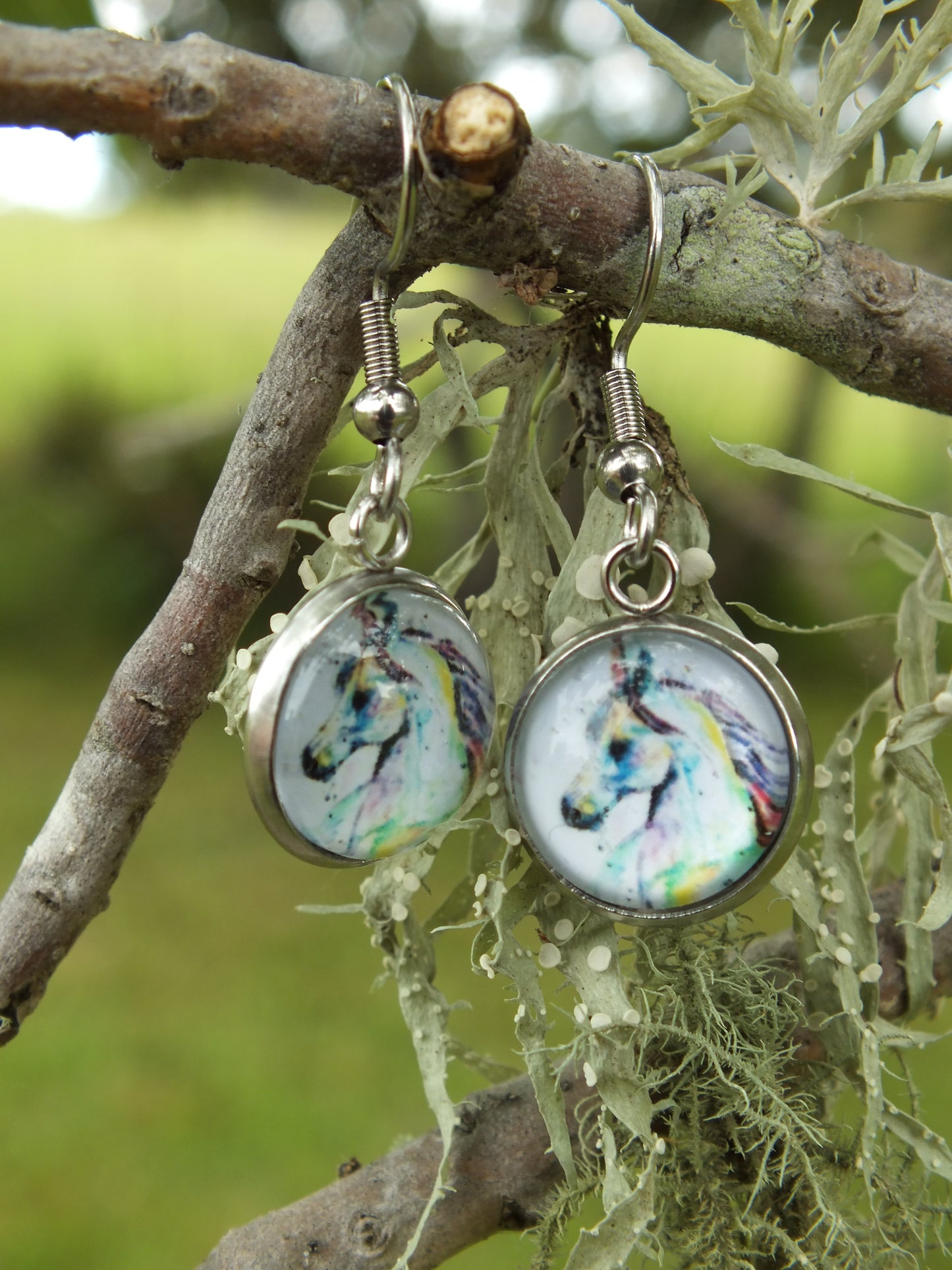 Horse Head Cabochon Earrings