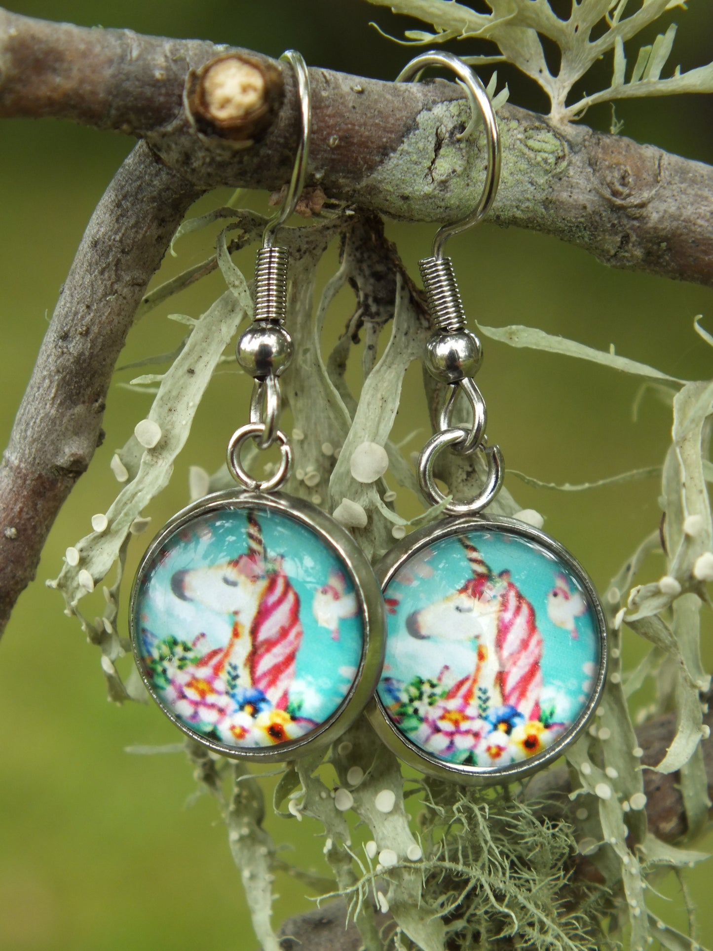 Candy Unicorn Cabochon Earrings