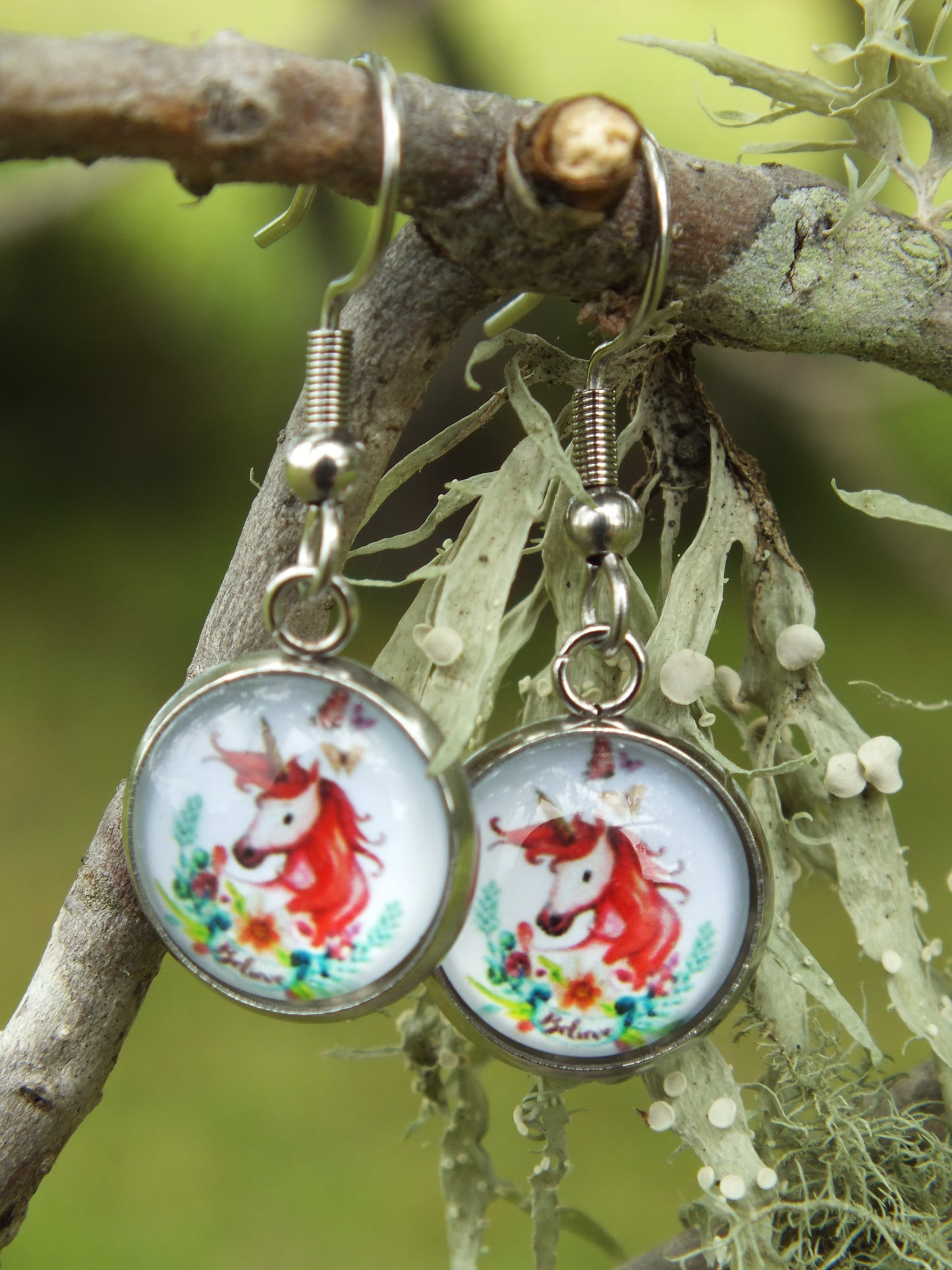 Unicorn Cabochon Earrings