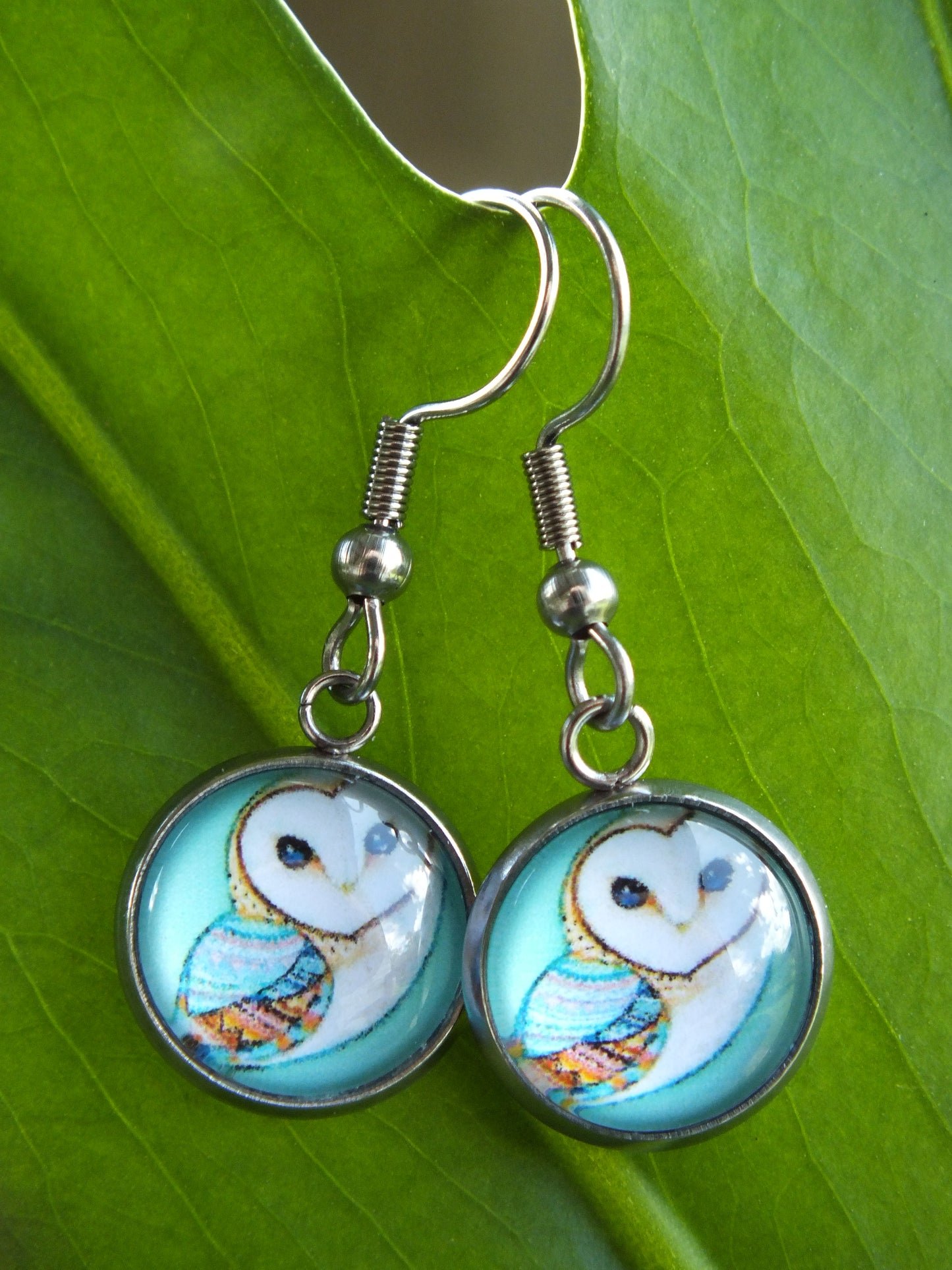 Owl Cabochon Earrings