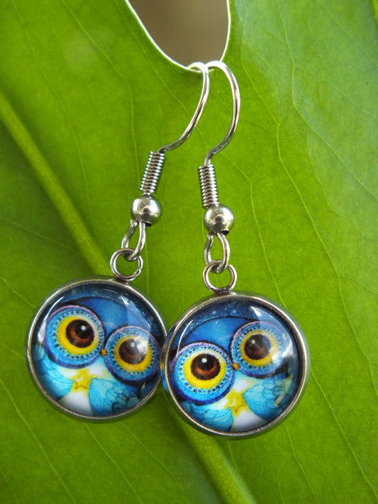 Owl Cabochon Earrings