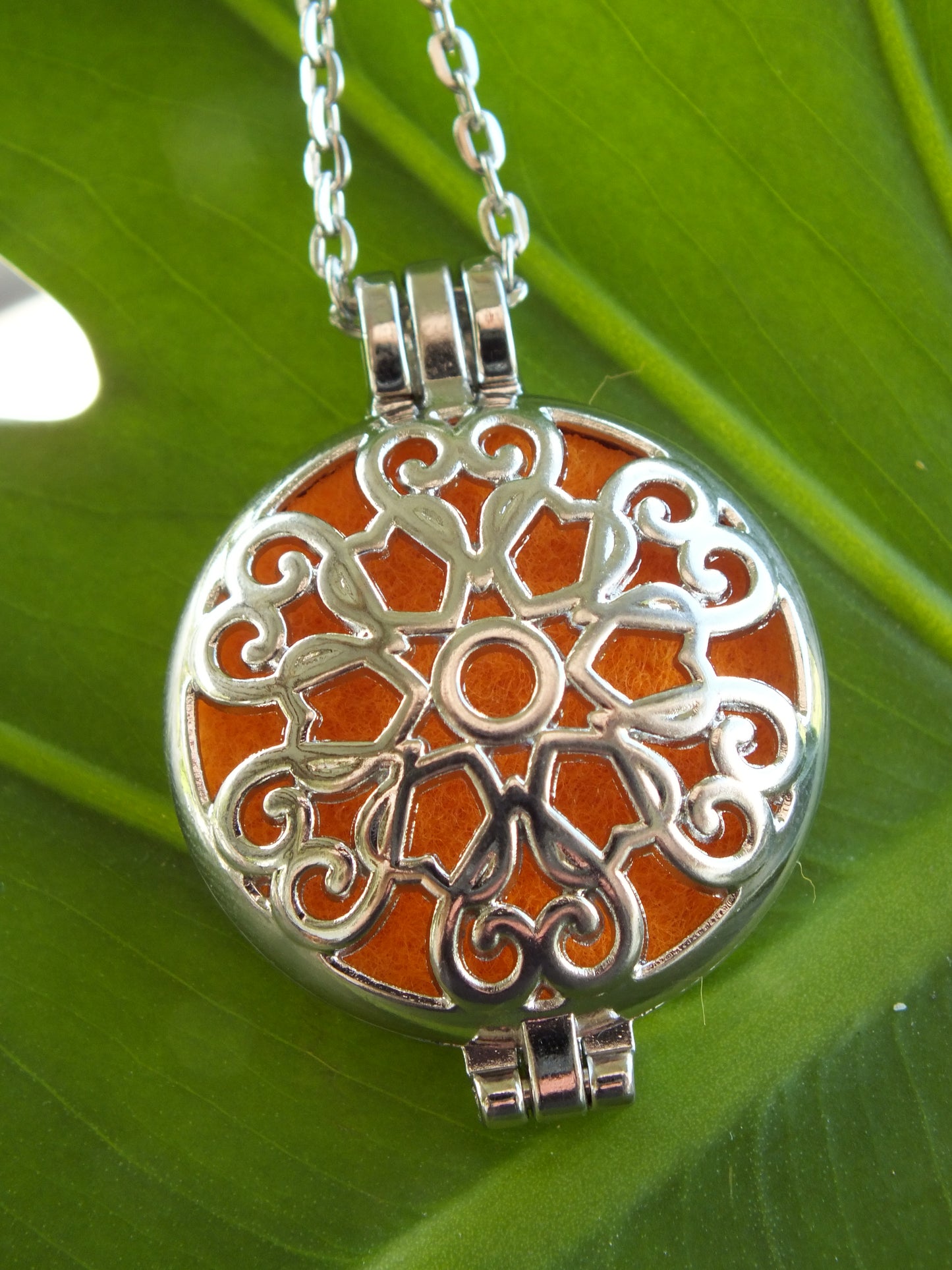 Orange Mandala Diffuser Locket