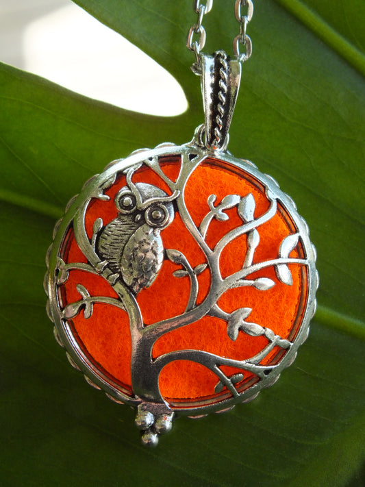 Orange Owl Diffuser Locket