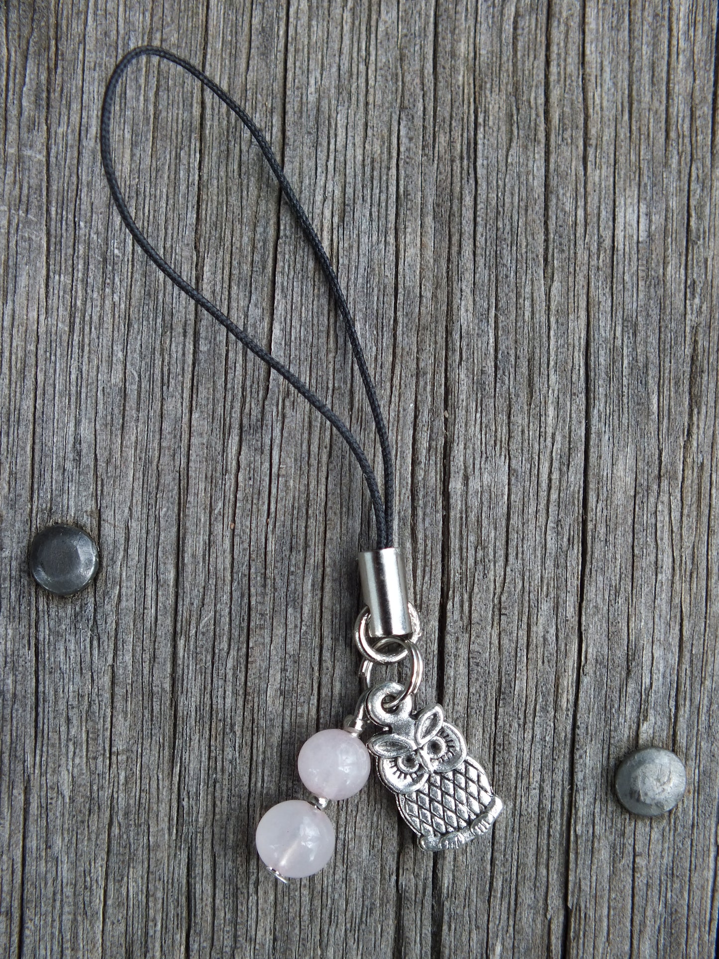 Rose Quartz & Owl Charm