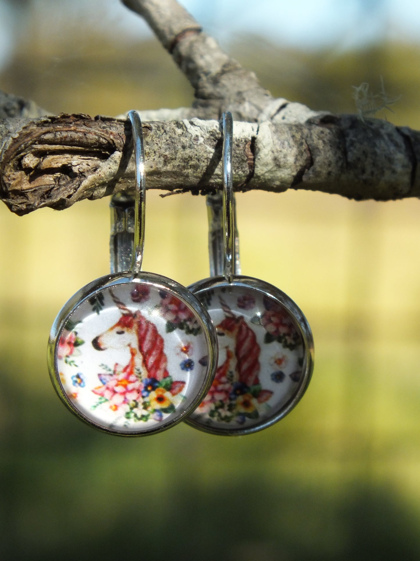 Unicorn Cabochon Earrings