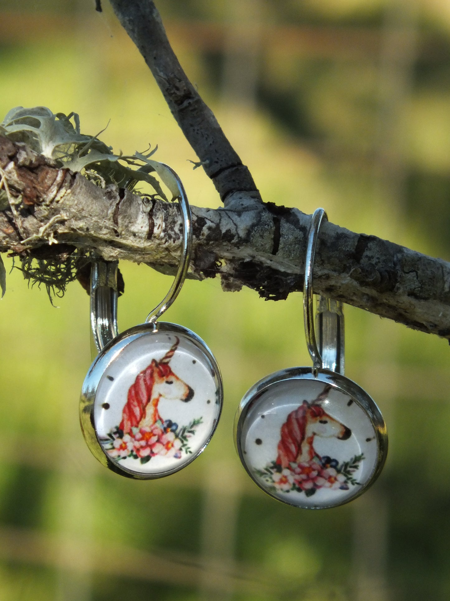 Unicorn Cabochon Earrings