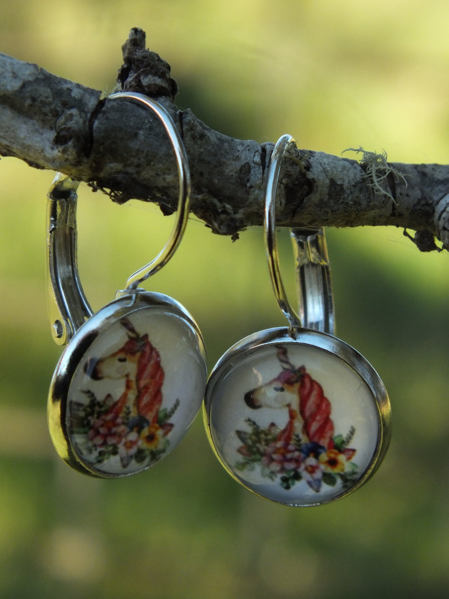 Unicorn Cabochon Earrings