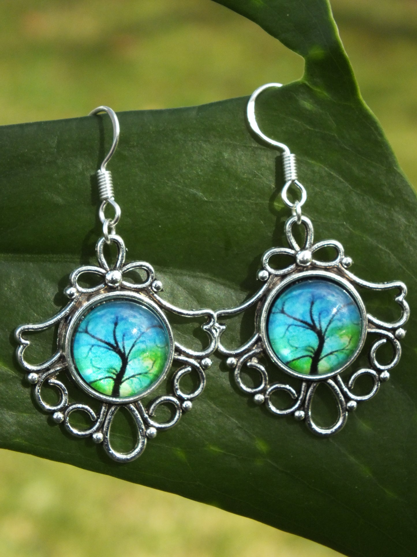 Tree Of Life Cabochon Earrings