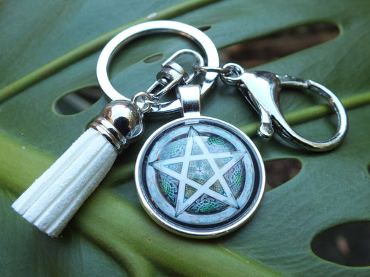 Pentacle Tassel Keyring