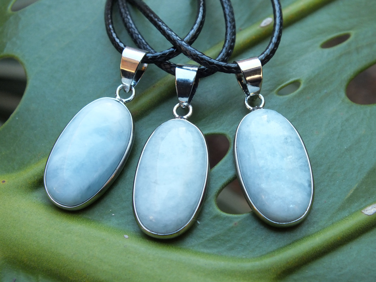 Oval Cut & Polished Aquamarine Necklace