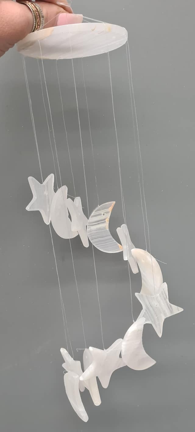 Mexican Onyx Moon & Star Wind Chimes