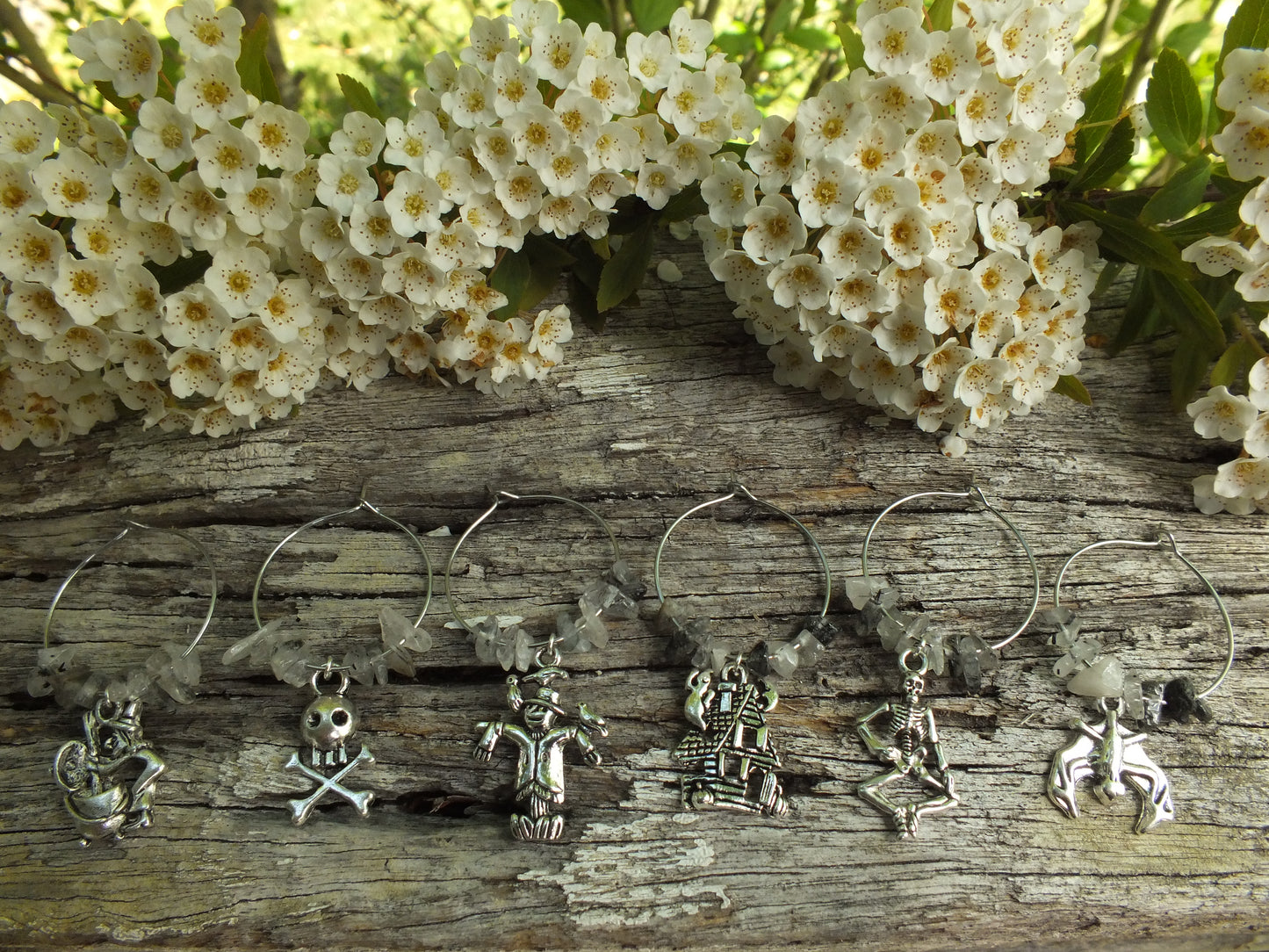 Tourmalinated Quartz Halloween Wine Charm Set