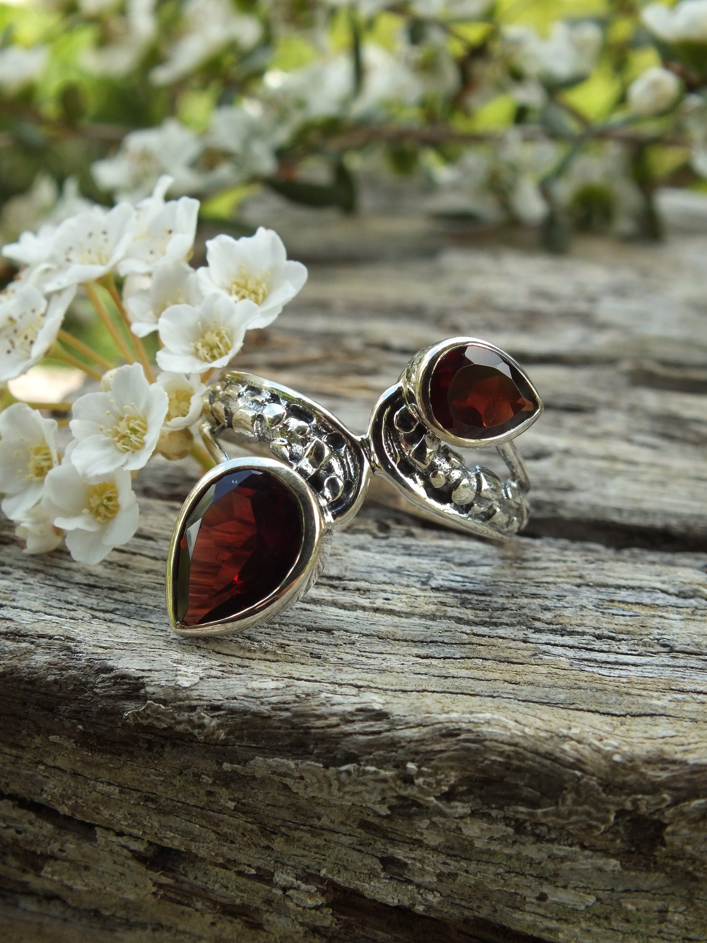 Sterling Silver & Garnet Ring