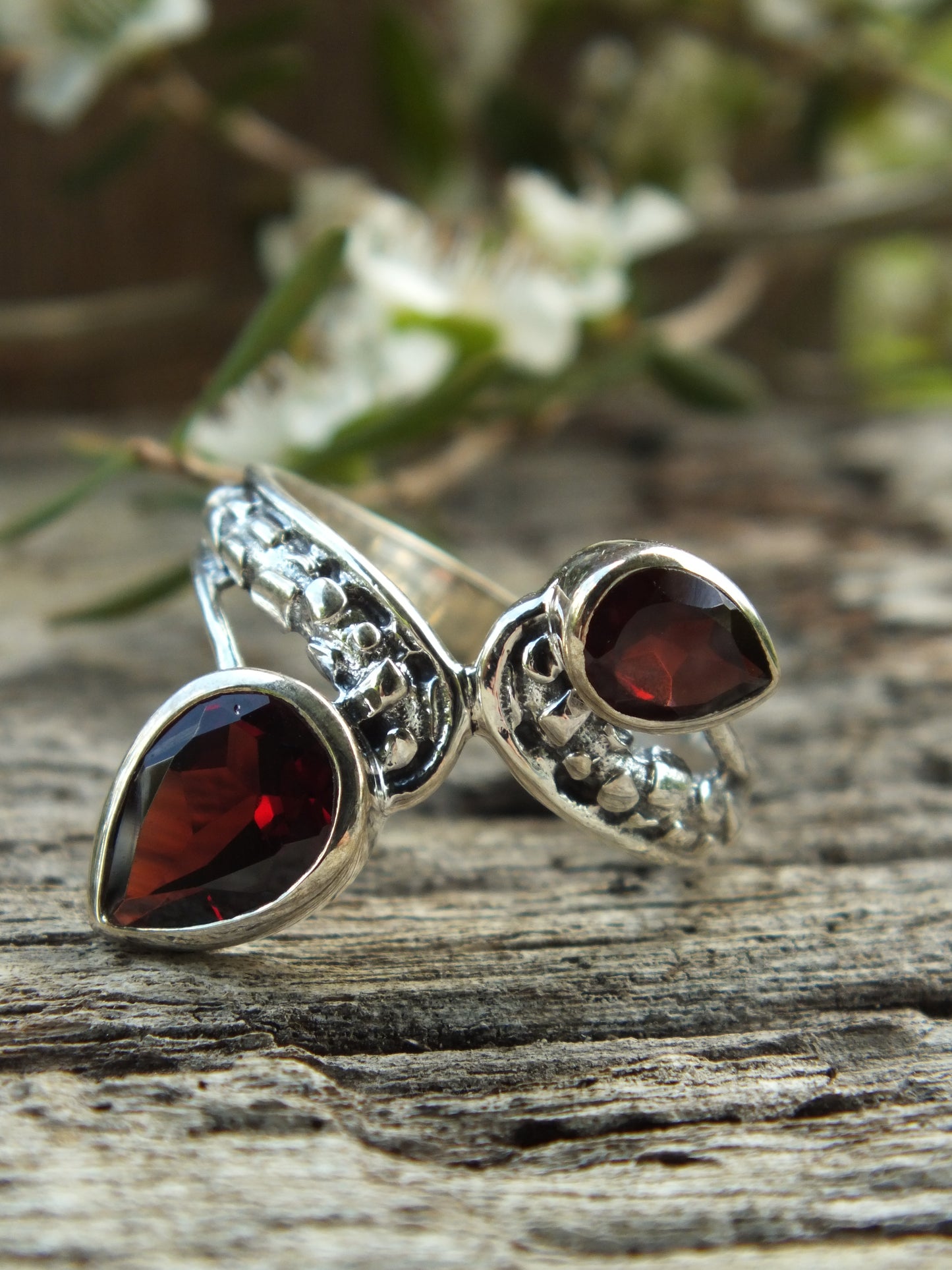 Sterling Silver & Garnet Ring