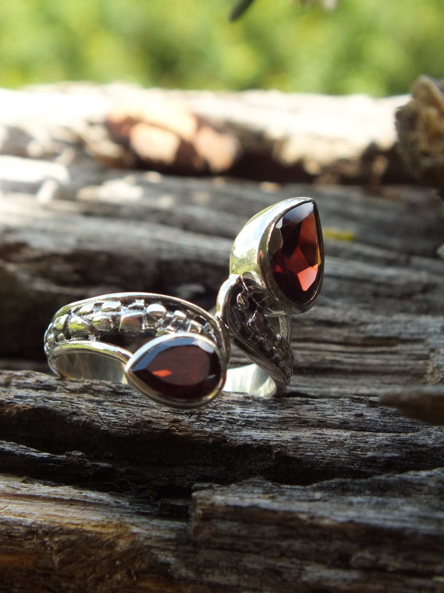 Sterling Silver & Garnet Ring