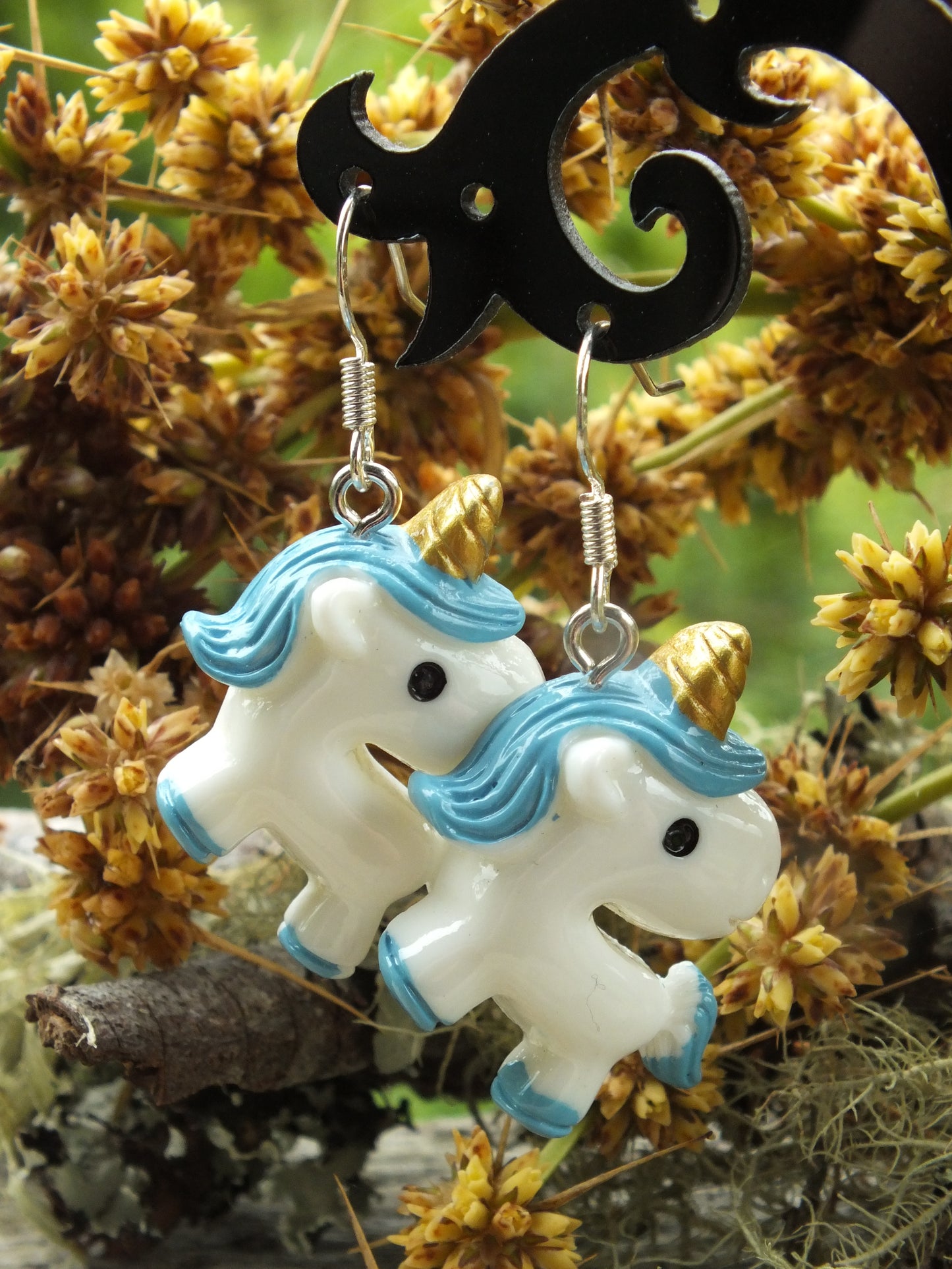 Blue Unicorn Earrings