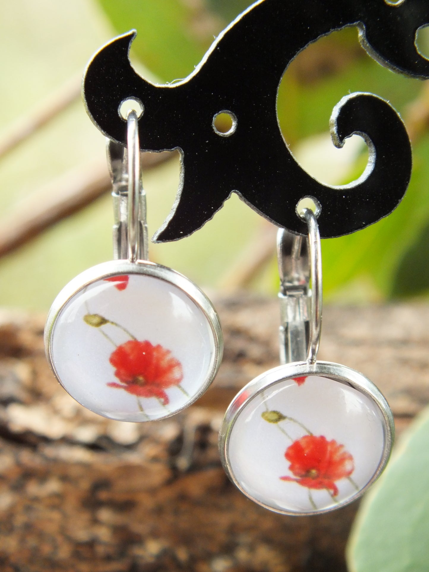 Poppy Cabochon Earrings