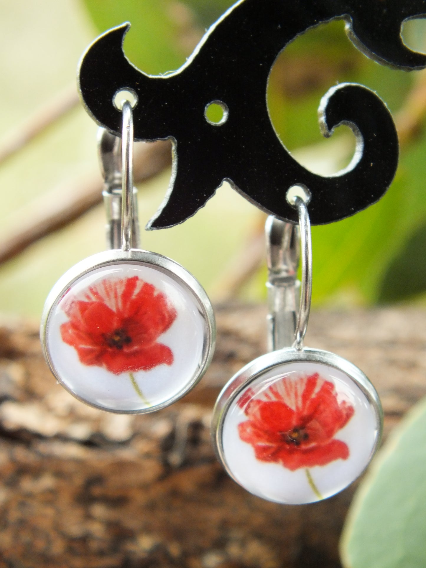 Poppy Cabochon Earrings