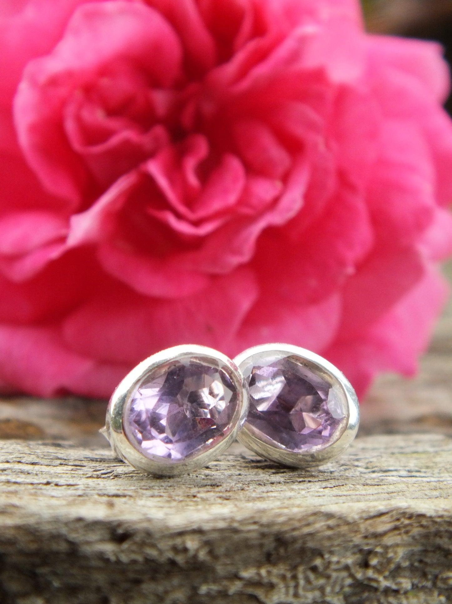Amethyst Sterling Silver Stud Earrings