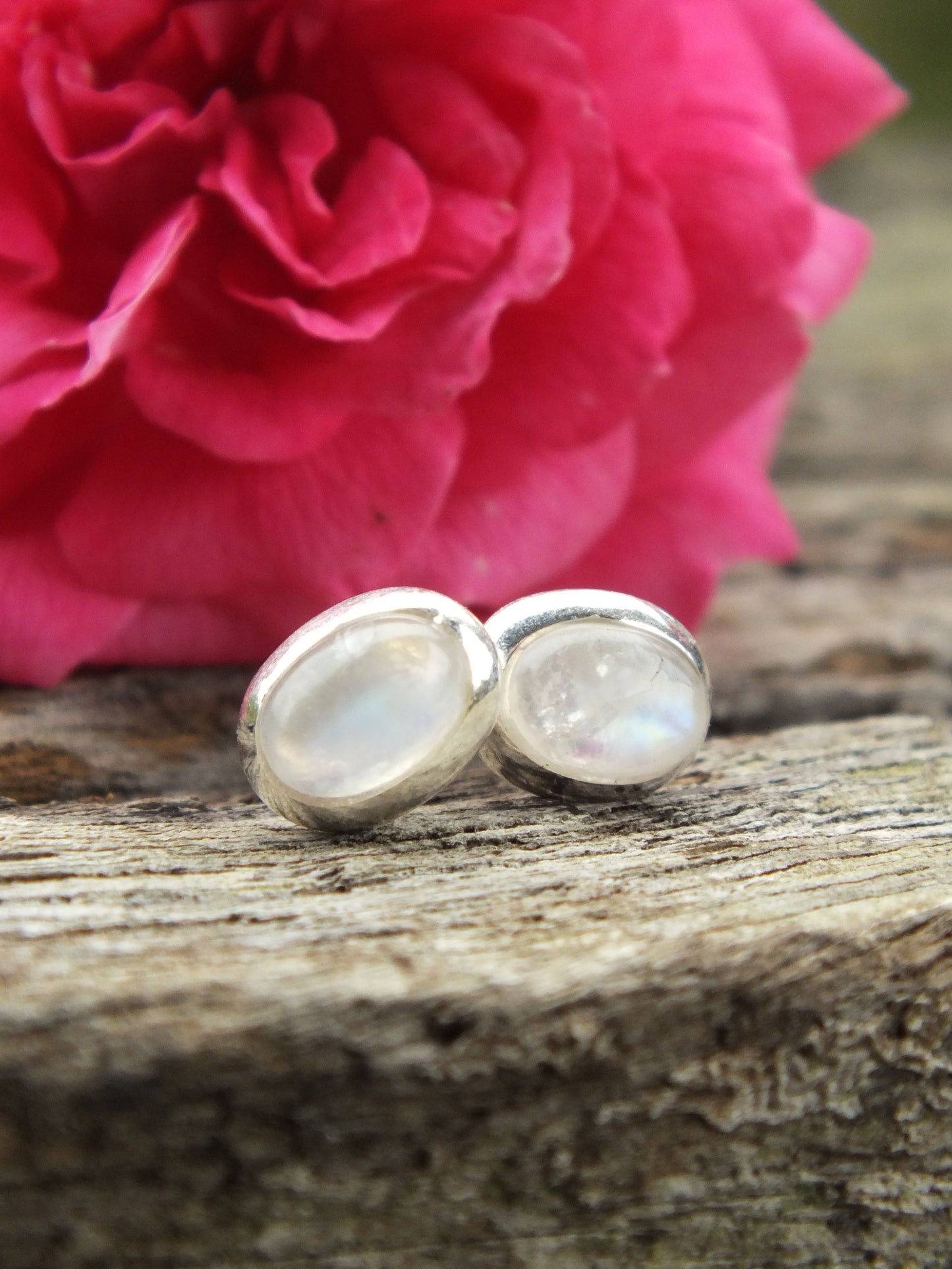 Moonstone Sterling Silver Stud Earrings
