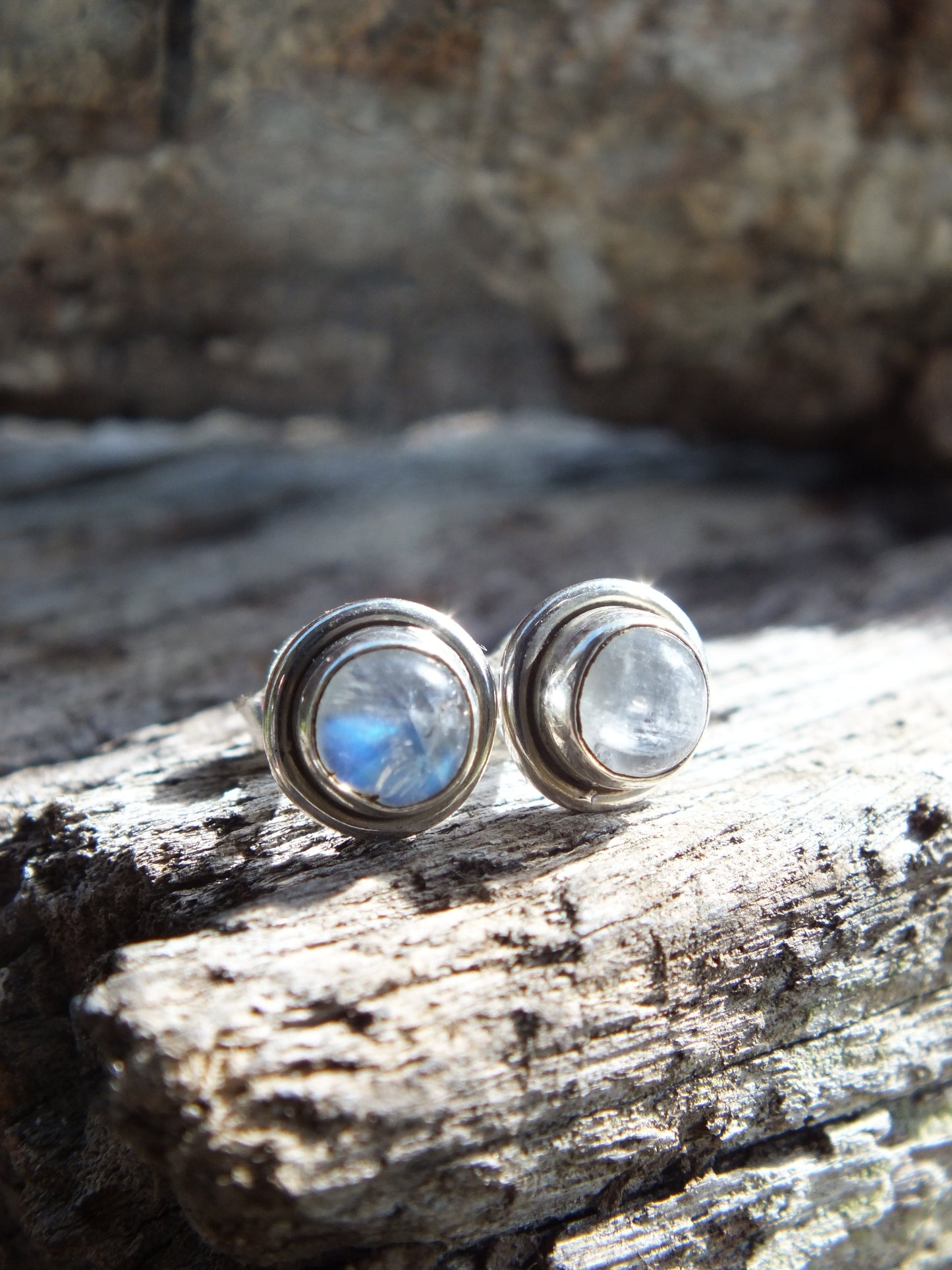 Moonstone Sterling Silver Stud Earrings