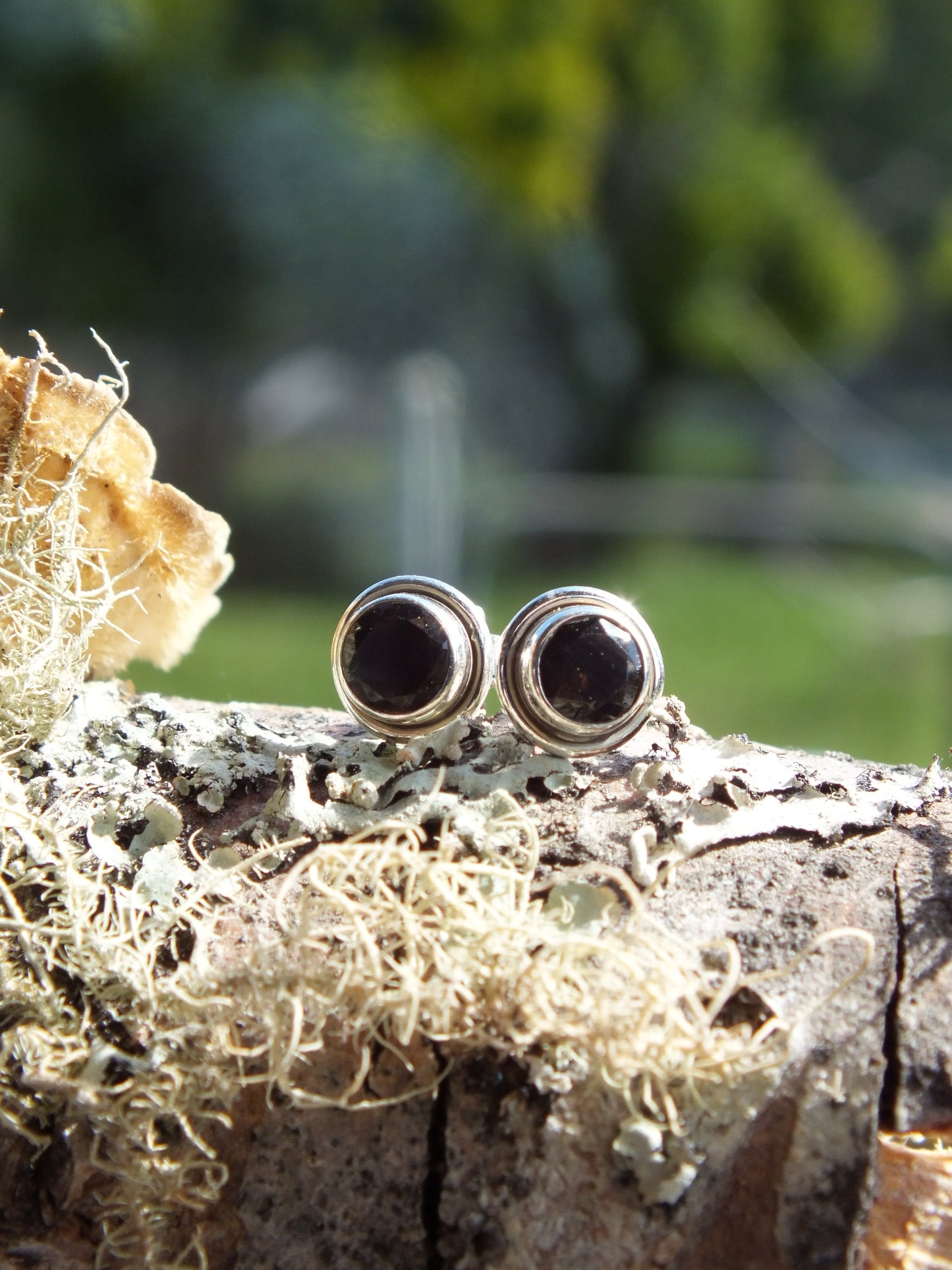 Smoky Quartz Sterling Silver Stud Earrings