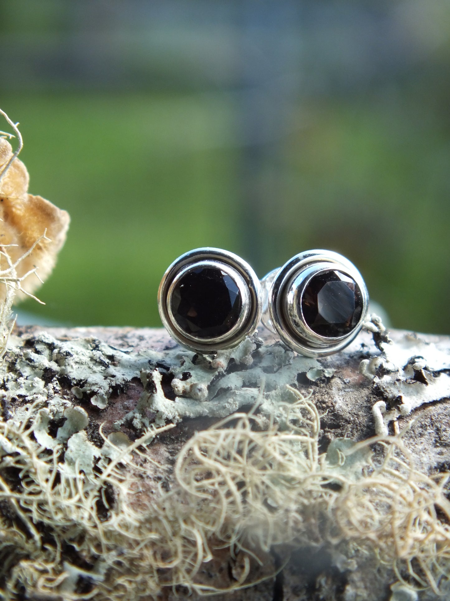 Smoky Quartz Sterling Silver Stud Earrings