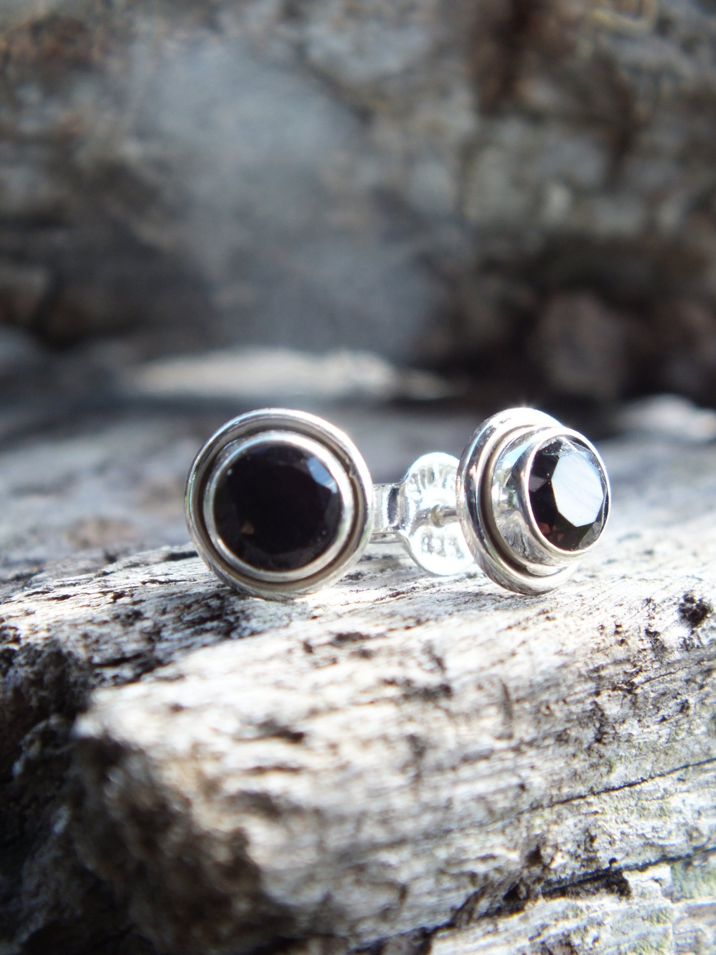 Smoky Quartz Sterling Silver Stud Earrings