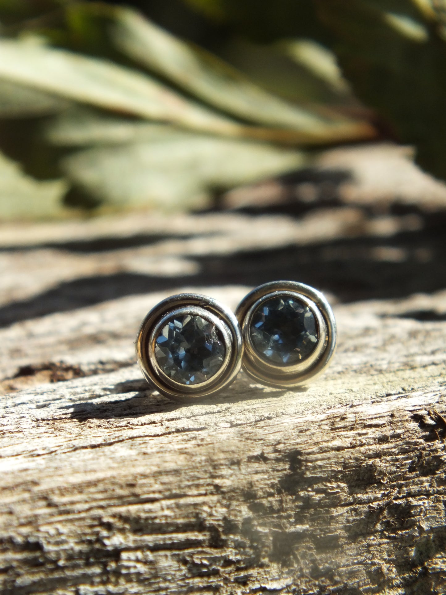 Topaz Sterling Silver Stud Earrings