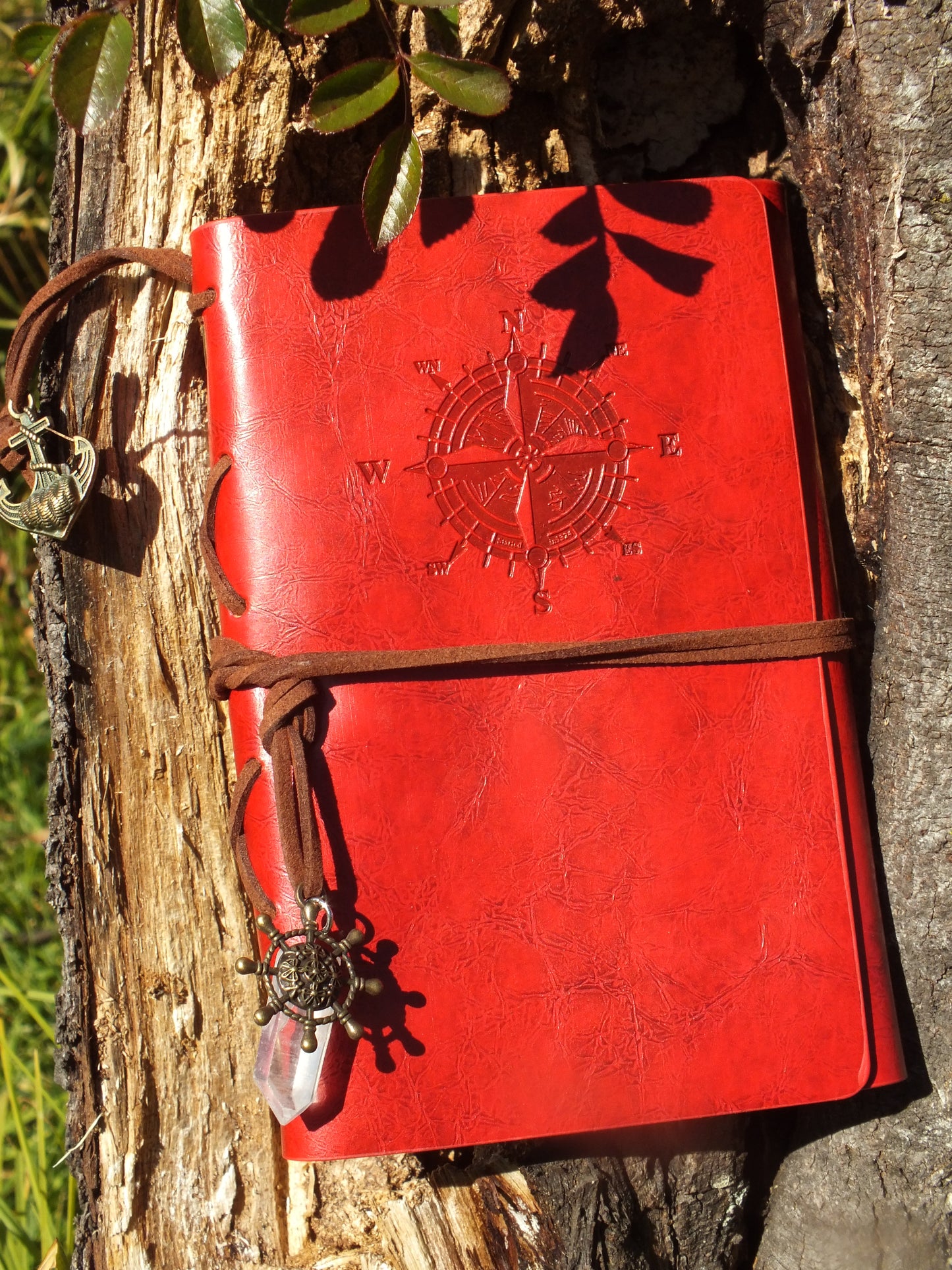 Leather Bound Notebook With Quartz