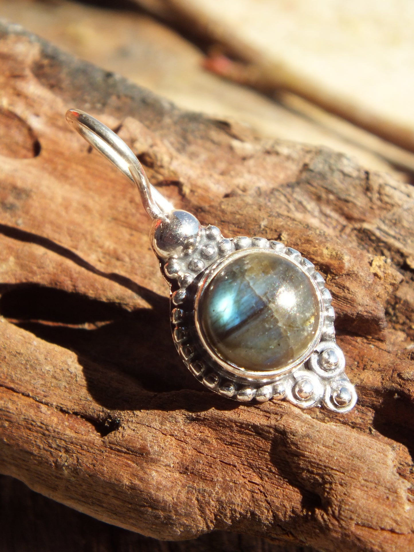 Silver Labradorite Earrings