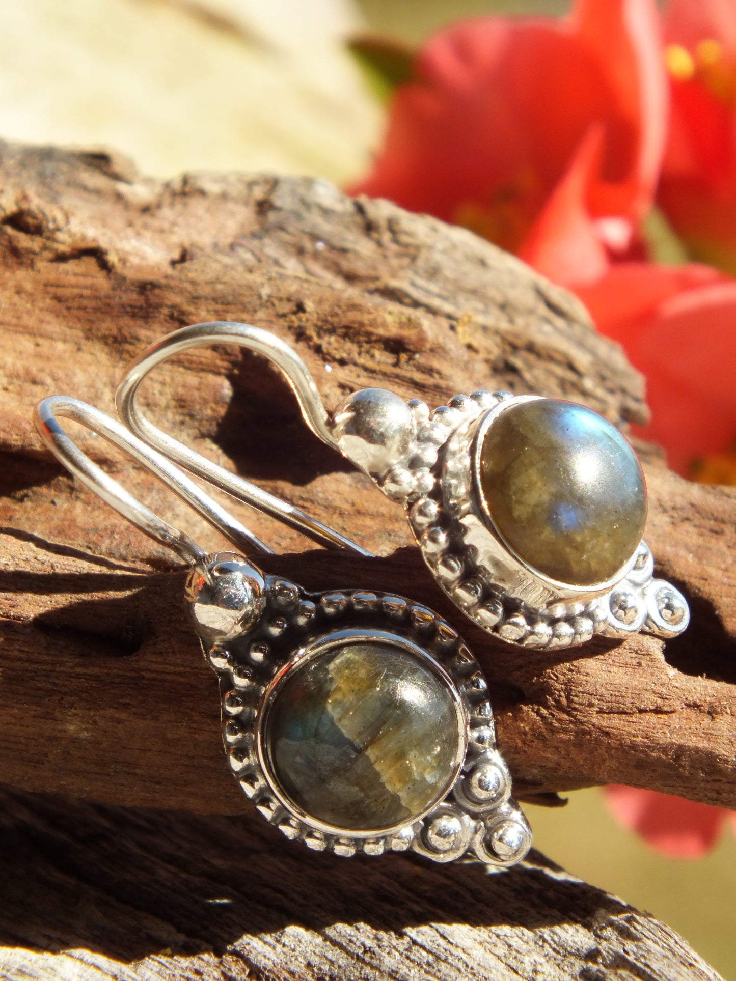 Silver Labradorite Earrings