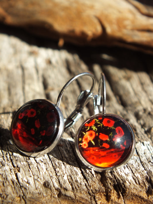 Poppy Cabochon Earrings