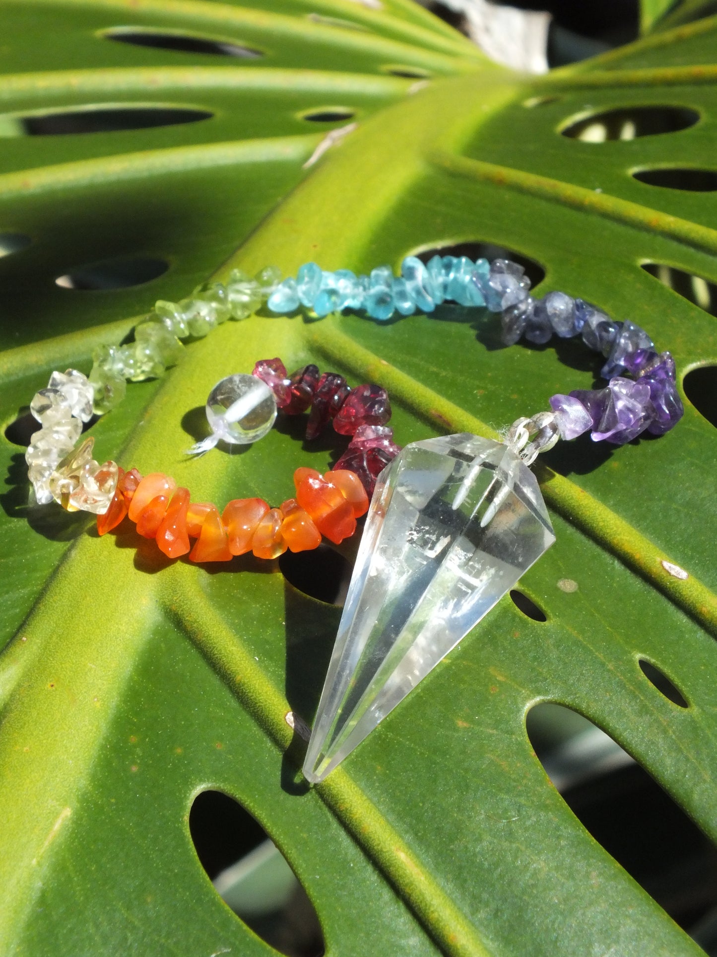 Chakra Crystal Chip Pendulum
