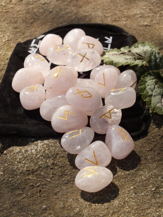 Rose Quartz Rune Stones