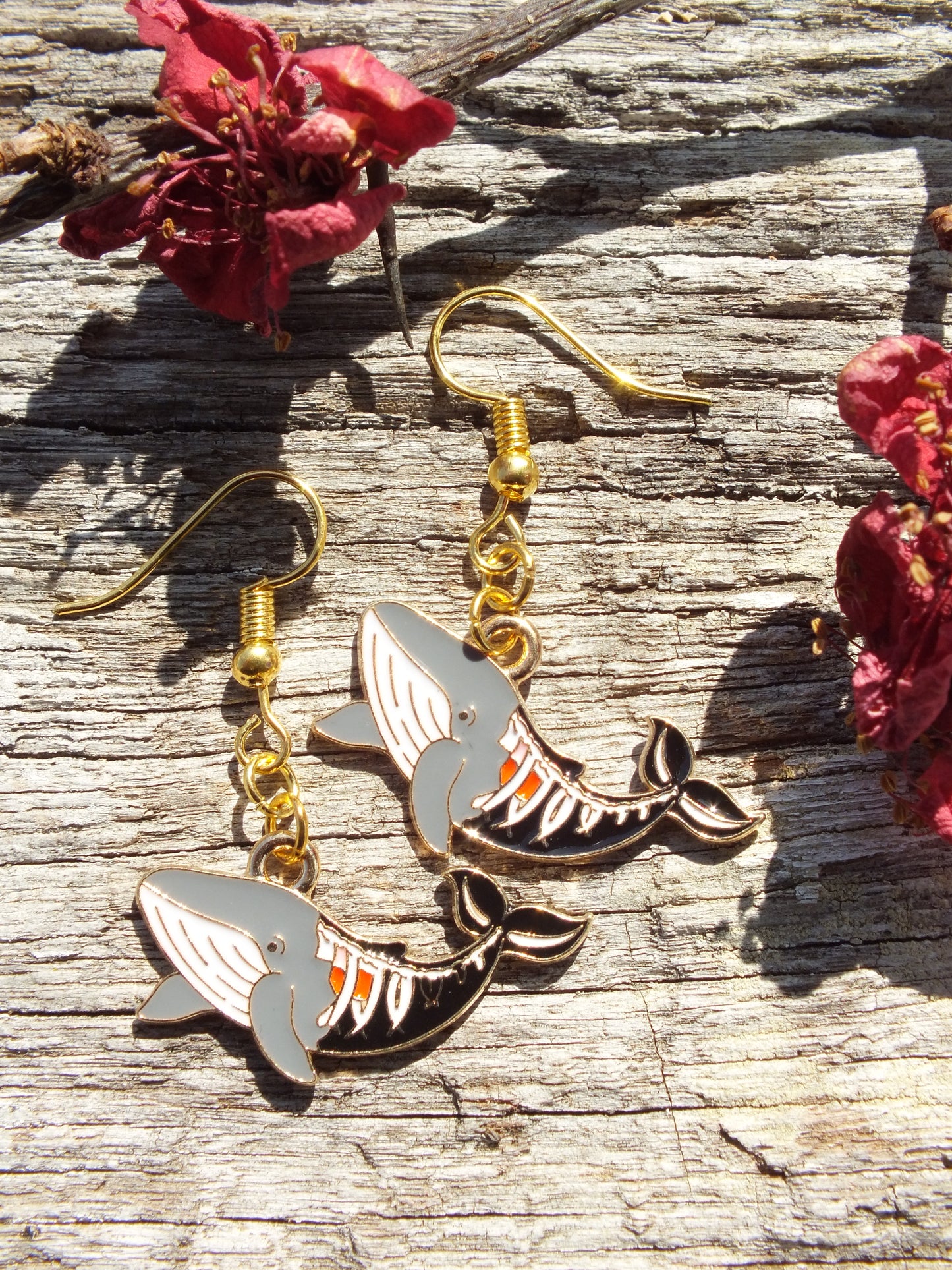 Skel-Animal Earrings (Whales)