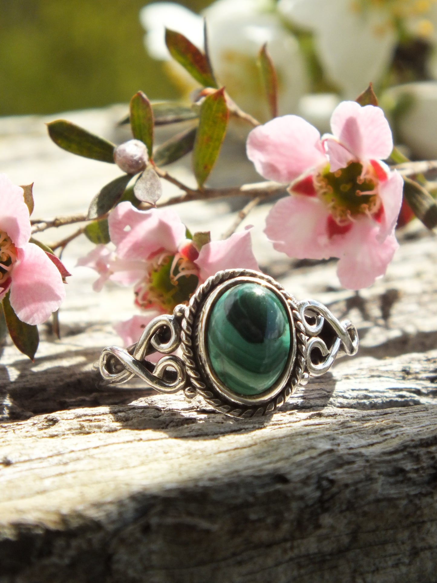 Sterling Silver Malachite Ring
