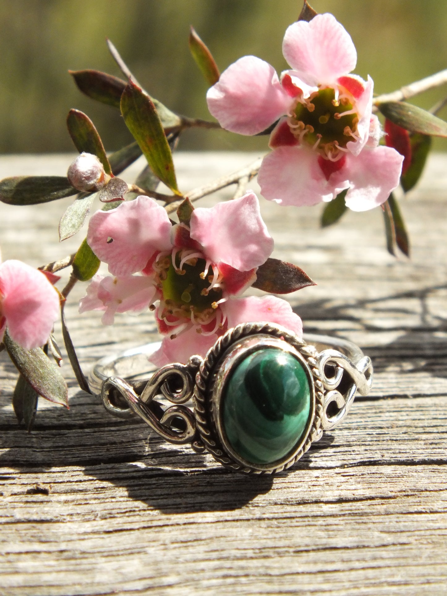 Sterling Silver Malachite Ring