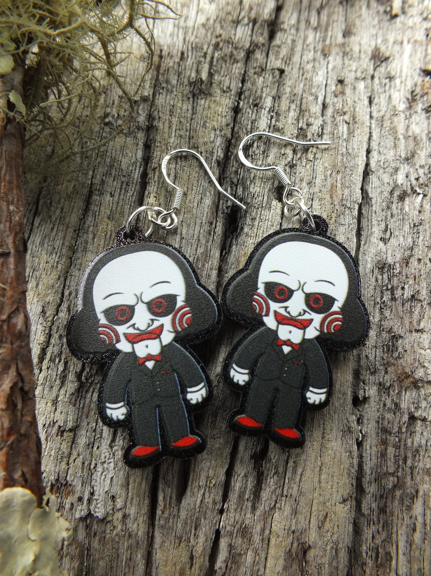 Horror Slashers - "Saw" - Jigsaw Earrings