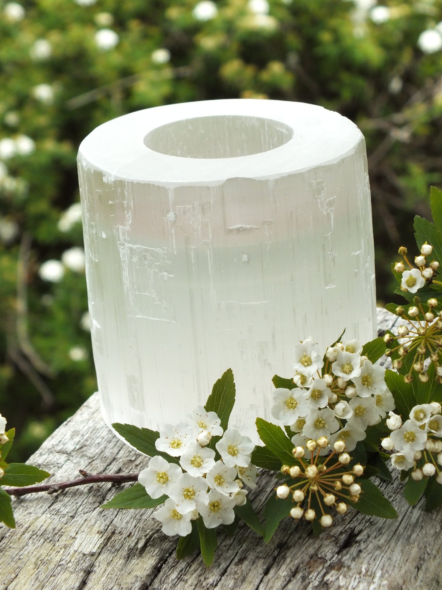 Selenite Tealight Candle Holder