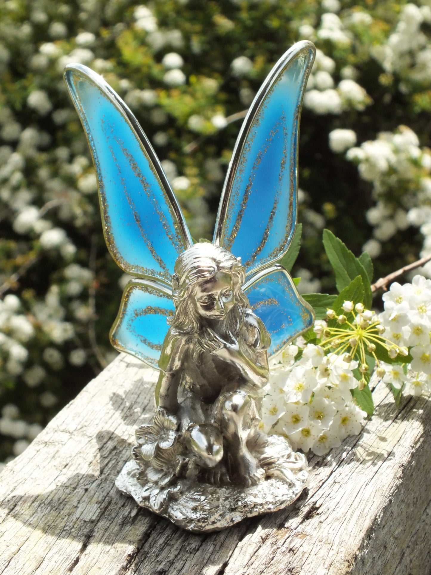 Blue Kneeling Fairy