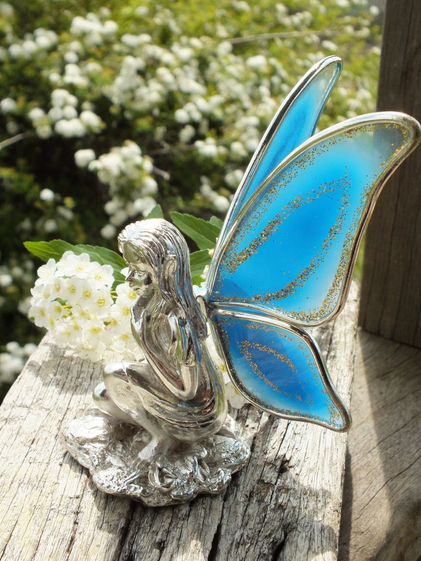 Blue Kneeling Fairy