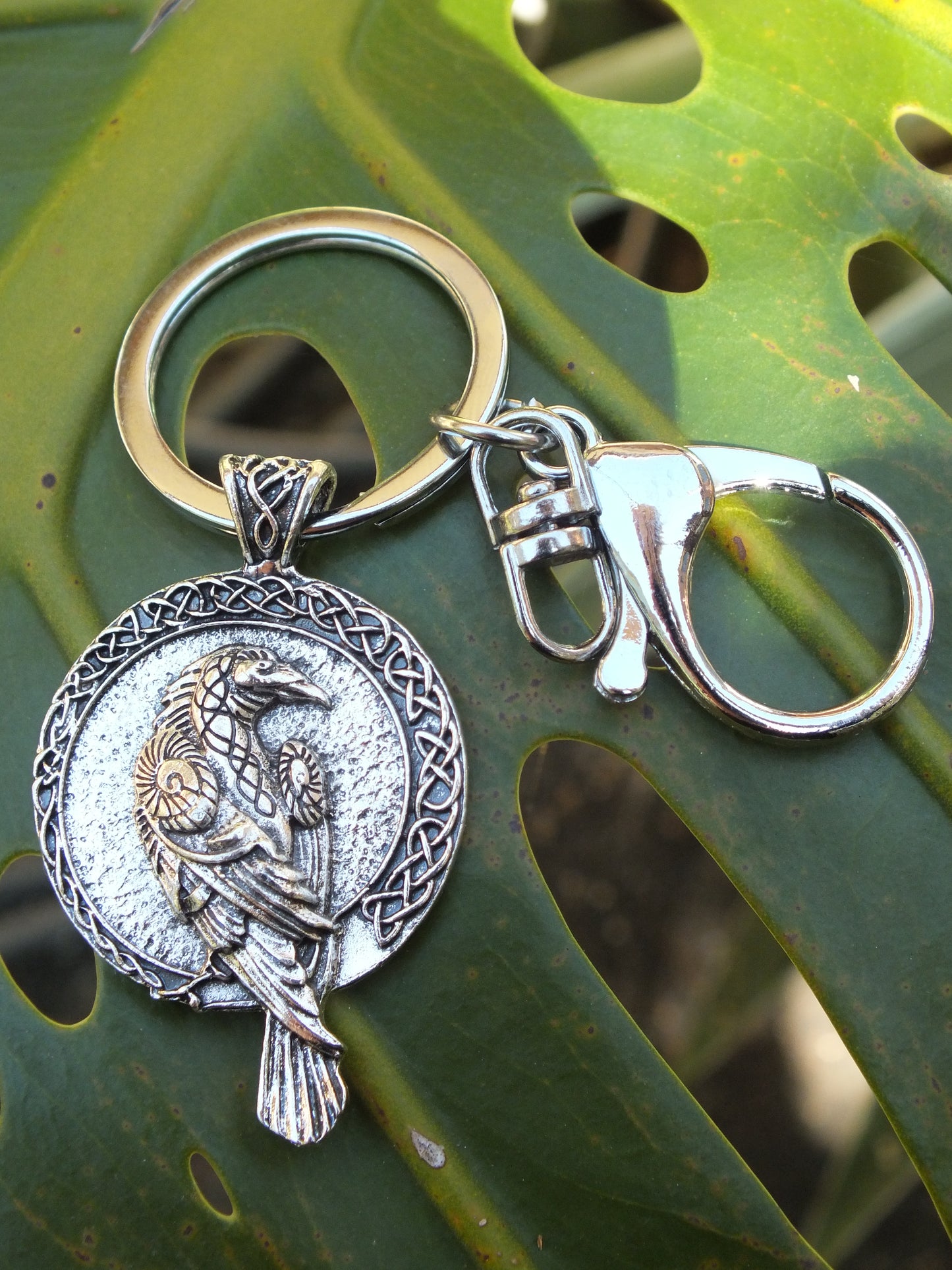 Norse Raven Metal Keyring