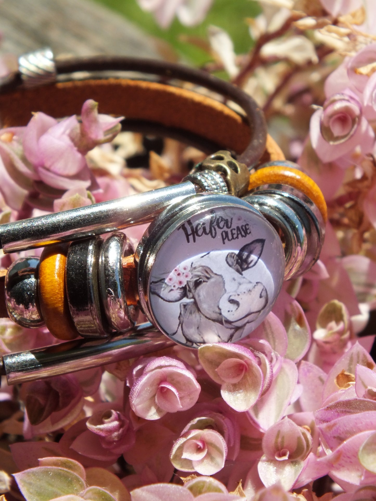 Moo'dy Cow Leather Snap Button Bracelet