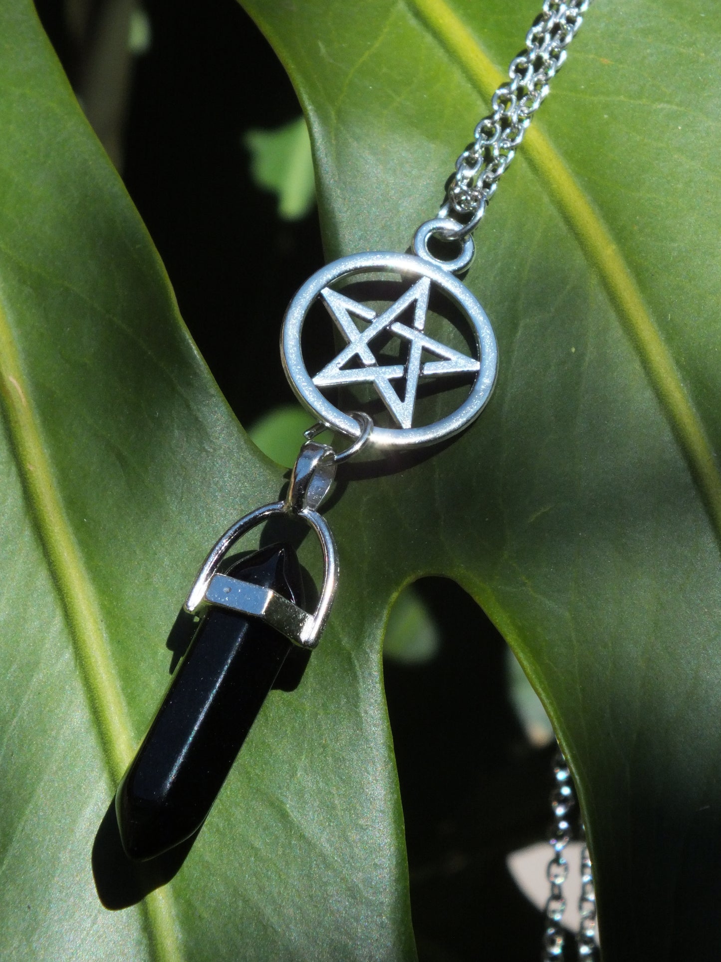 Black Agate Pentacle Necklace