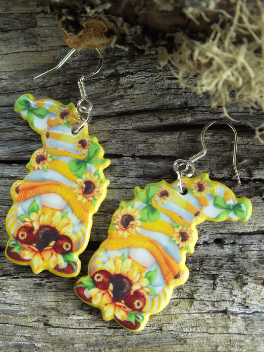 Sunflower Gnome Earrings